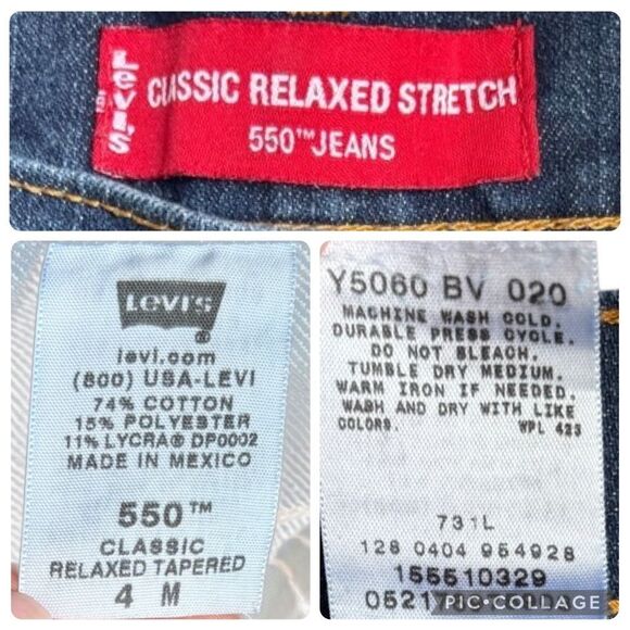 Levi’s 550 Jeans Classic Relaxed Stretch Tapered Straight Leg High Rise Size 4 M - Picture 8 of 9